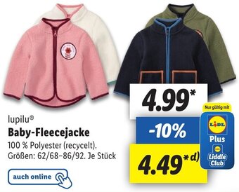 Lidl lupiluⓇ Baby-Fleecejacke Größen: 62/68-86/92 Angebot