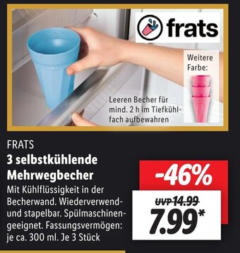 Lidl FRATS 3 selbstkühlende Mehrwegbecher ca. 300 ml Angebot