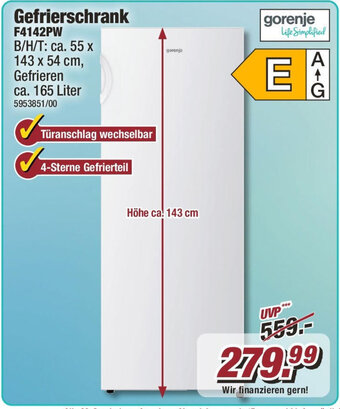 Poco Gorenje Gefrierschrank F4142PW Angebot