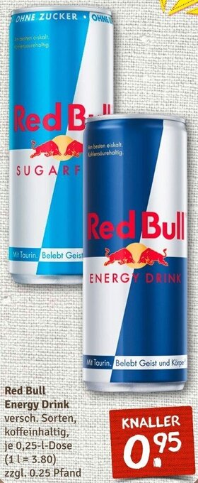 nahkauf Red Bull Energy Drink 0,25 L Dose Angebot