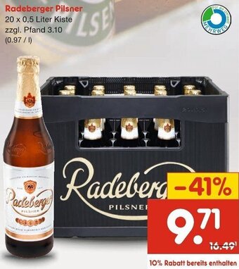 Netto Marken-Discount Radeberger Pilsner 20 x 0,5 Liter Kiste Angebot