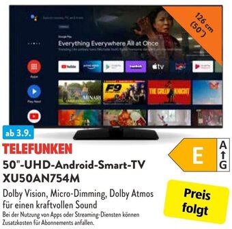 Aldi Süd TELEFUNKEN 50"-UHD-Android-Smart-TV XU50AN754M Angebot