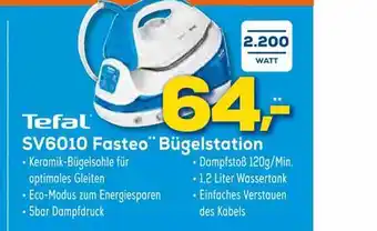 Euronics XXL Tefal SV6010 Fasteo Bügelstation Angebot