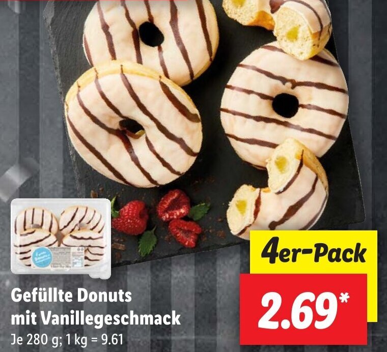 Gefüllte Donuts mit Vanillegeschmack 280 g Angebot bei Lidl