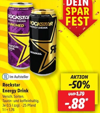 Lidl Rockstar Energy Drink 0,5 L Angebot