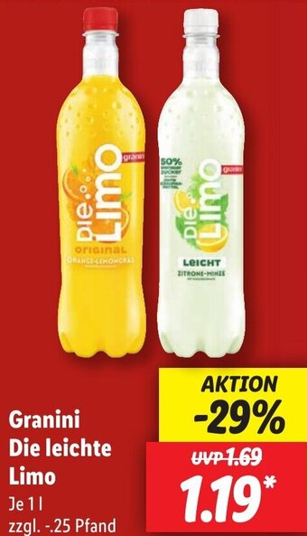 Lidl Granini Die leichte Limo 1 L Angebot