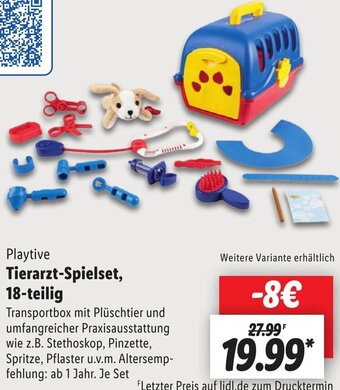 Lidl Playtive Tierarzt-Spielset, 18-teilig Angebot