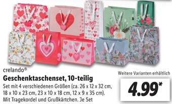 Lidl crelando® Geschenktaschenset, 10-teilig Angebot