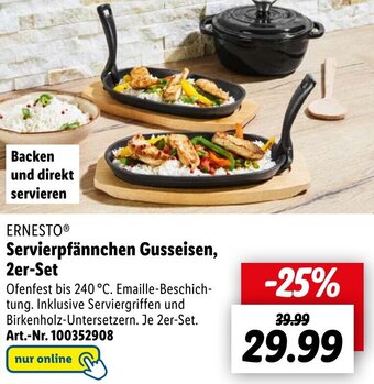 Lidl ERNESTOⓇ Servierpfännchen Gusseisen, 2er-Set Angebot