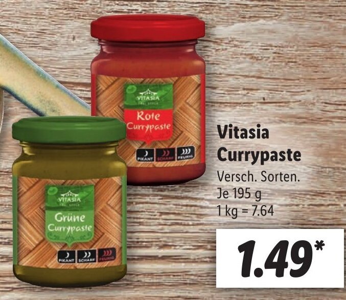 Vitasia Currypaste 195 g Angebot bei Lidl