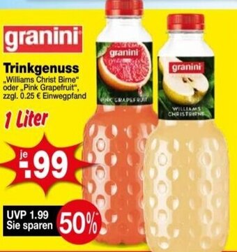 Krümet Sonderposten granini Trinkgenuss 1 Liter Angebot