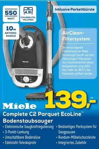 Euronics XXL Miele Complete C2 Parquet EcoLine Bodenstaubsauger Angebot