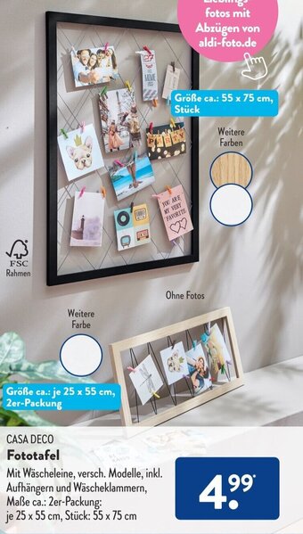 Aldi Süd CASA DECO Fototafel Angebot