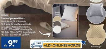 Aldi Süd DORMIA Luxus-Spannbetttuch Angebot