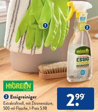 Aldi Süd HYGREEN Essigreiniger 500 ml Flasche Angebot