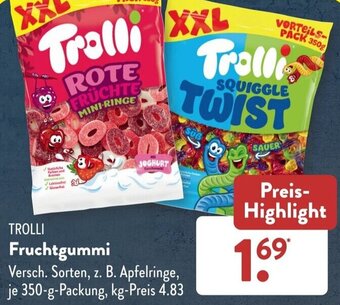 Aldi Süd TROLLI Fruchtgummi 350 g Packung Angebot