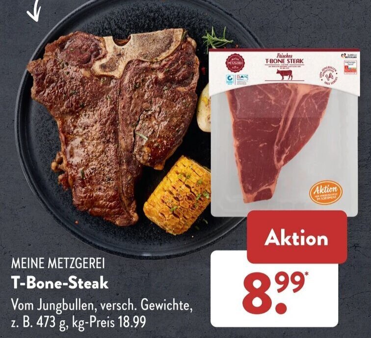 MEINE METZGEREI TBoneSteak Angebot bei Aldi Süd