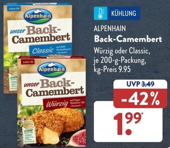 Aldi Süd ALPENHAIN Back-Camembert 200 g Packung Angebot