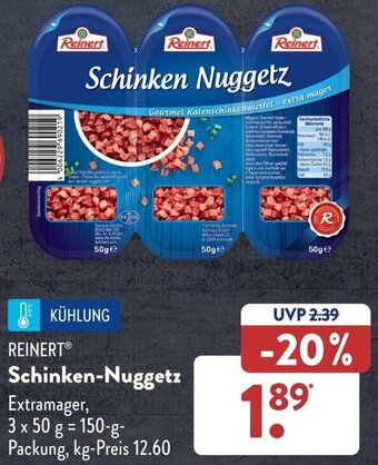 Aldi Süd REINERTⓇ Schinken Nuggetz 150 g Packung Angebot