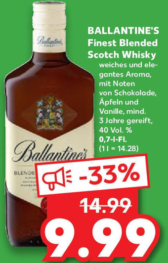 Kaufland BALLANTINE'S Finest Blended Scotch Whisky 0,7 L-Fl. Angebot