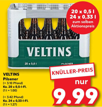 Kaufland VELTINS Pilsener Ka. 20x0,5 L/24x0,33 L-Fl. Angebot