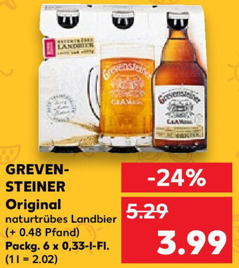 Kaufland GREVENSTEINER Original Packg. 6 x 0,33-L-FI. Angebot