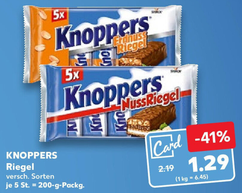 KNOPPERS Riegel 200gPackg. Angebot bei Kaufland