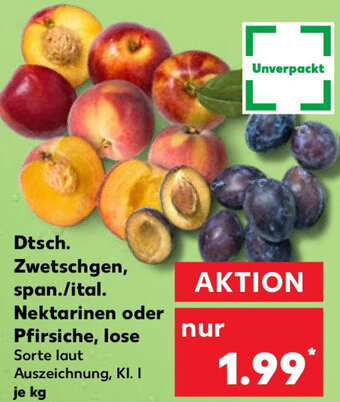 Kaufland Dtsch. Zwetschgen, span./ital. Nektarinen oder Pfirsiche, lose Angebot