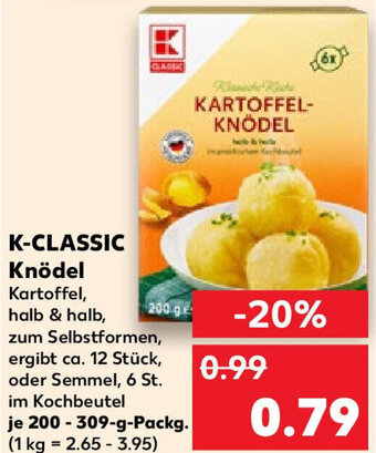 Kaufland K-CLASSIC Knödel 200-309 g Packg. Angebot