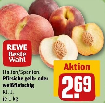 REWE Pfirsiche gelb- oder weißfleischig 1 kg Angebot