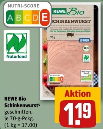 REWE REWE Bio Schinkenwurst 70-g-Pckg. Angebot