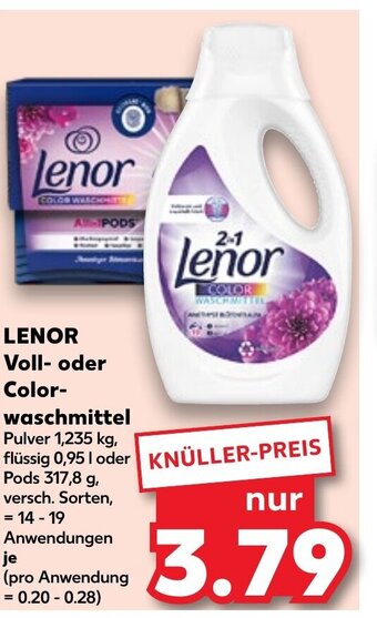 Kaufland LENOR Voll- oder Color- waschmittel 14-19 Anwendungen Angebot