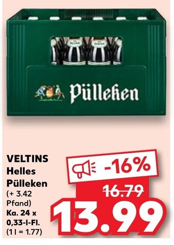 Kaufland VELTINS Helles Pülleken 0,33 l Fl. Angebot