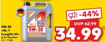 Kaufland Liqui Moly Motorenol 5W-30 >>Nr. 1 Longlife III<< 5-l-Kanister Angebot