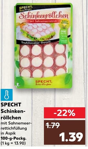 Kaufland SPECHT Schinken- röllchen 100 g Packg. Angebot