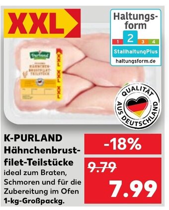 Kaufland K-PURLAND Hähnchenbrust- filet-Teilstücke 1-kg-Großpackg. Angebot