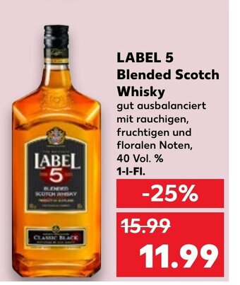 Kaufland LABEL 5 Blended Scotch Whisky 1 l Fl. Angebot