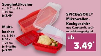 Kaufland SPICE&SOULⓇ Mikrowellen-Kochgeschirr Spaghettikocher ca. B 31 x H9x T 14 cm Angebot