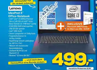 Euronics XXL Lenovo IdeaPad 3 Office Notebook Angebot