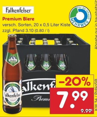 Netto Marken-Discount Falkenfelser Premium Biere 20 x 0,5 Liter Kiste Angebot