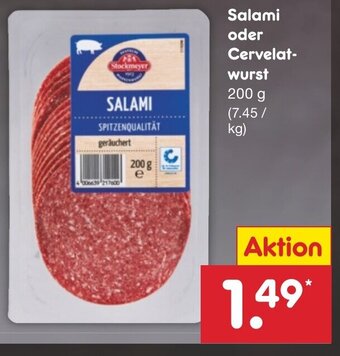 Netto Marken-Discount Salami oder Cervelat- wurst 200 g Angebot