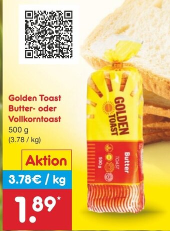 Netto Marken-Discount Golden Toast Butter- oder Vollkorntoast 500 g Angebot