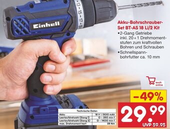 Netto Marken-Discount Akku-Bohrschrauber-Set BT-AS 18 Li/2 Kit Angebot