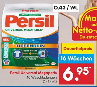 Netto Marken-Discount Persil Universal Megaperls 16 Waschladungen 0.43/WL Angebot