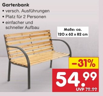 Netto Marken-Discount Gartenbank 120 x 62 x 82 cm Angebot