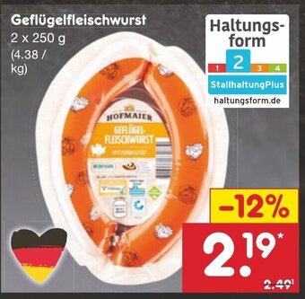 Netto Marken-Discount Geflügelfleischwurst 2 x 250 g Angebot