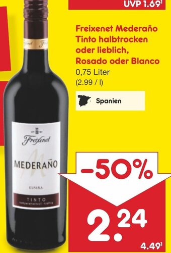 Netto Marken-Discount Freixenet Mederaño Tinto halbtrocken oder lieblich 0,75 Liter Angebot