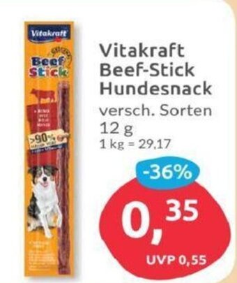 Budni Vitakraft Beef-Stick Hundesnack 12g Angebot