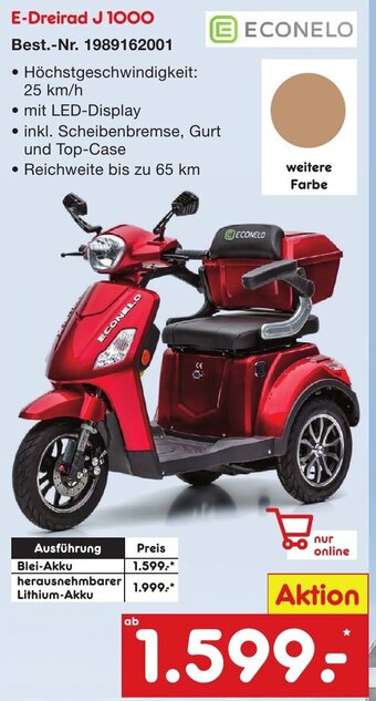 Netto Marken-Discount ECONELO E-Dreirad J 1000 Angebot