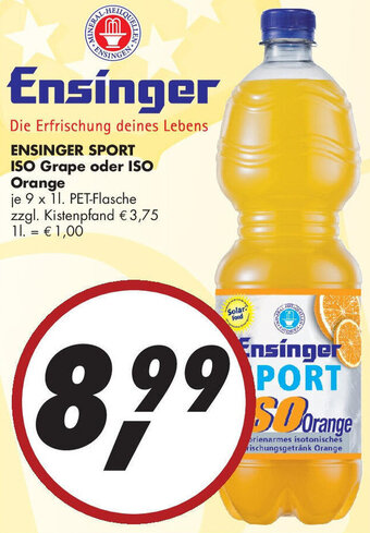 Gefako ENSINGER SPORT ISO Grape oder ISO Orange 9x1 L PET Flasche Angebot